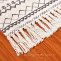 Cotton Tassel Design Ansley Soft Lattice Textured Area Rug Beige Color